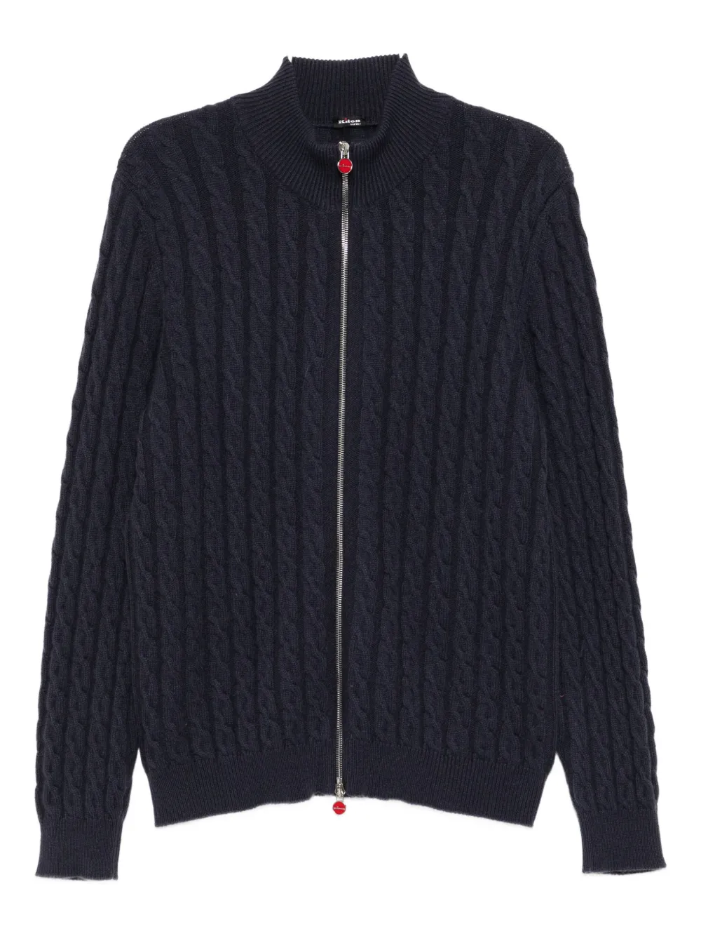 Cable-Knit Zip-Up Cardigan