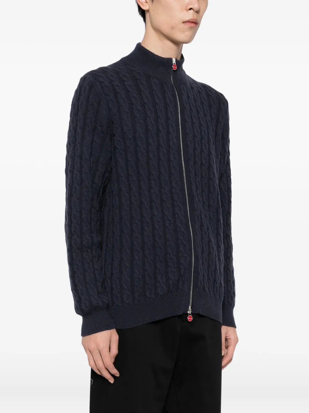Cable-Knit Zip-Up Cardigan - Image 3