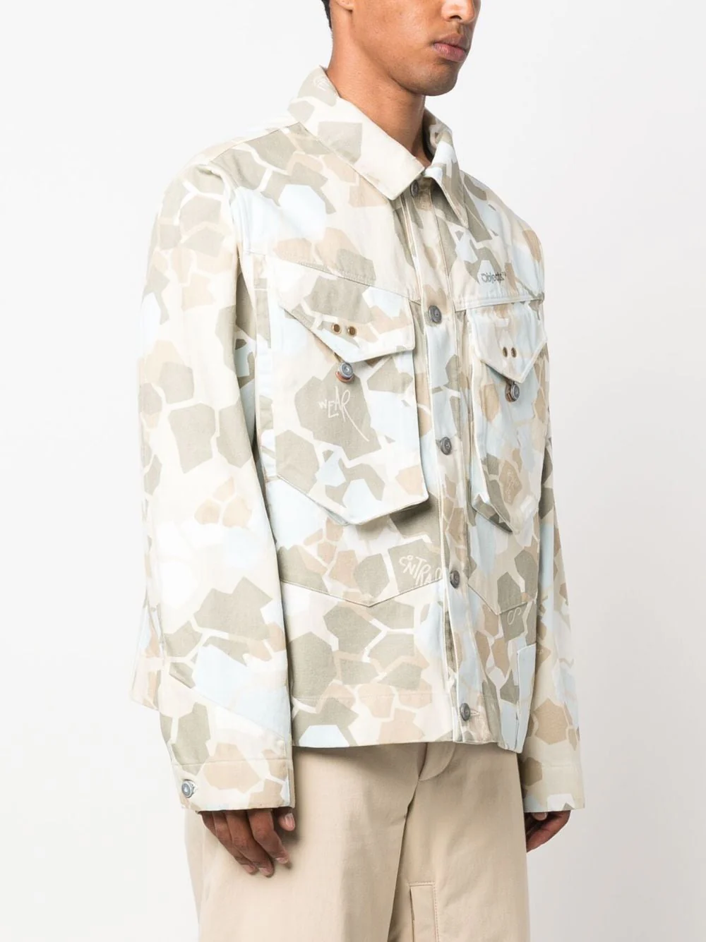 Camouflage-Pattern Denim Jacket - Image 3