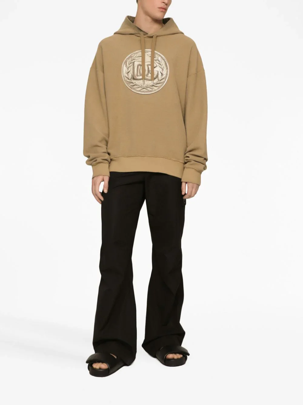 Cargo-Pocket Logo-Plaque Cotton Trousers - Image 3