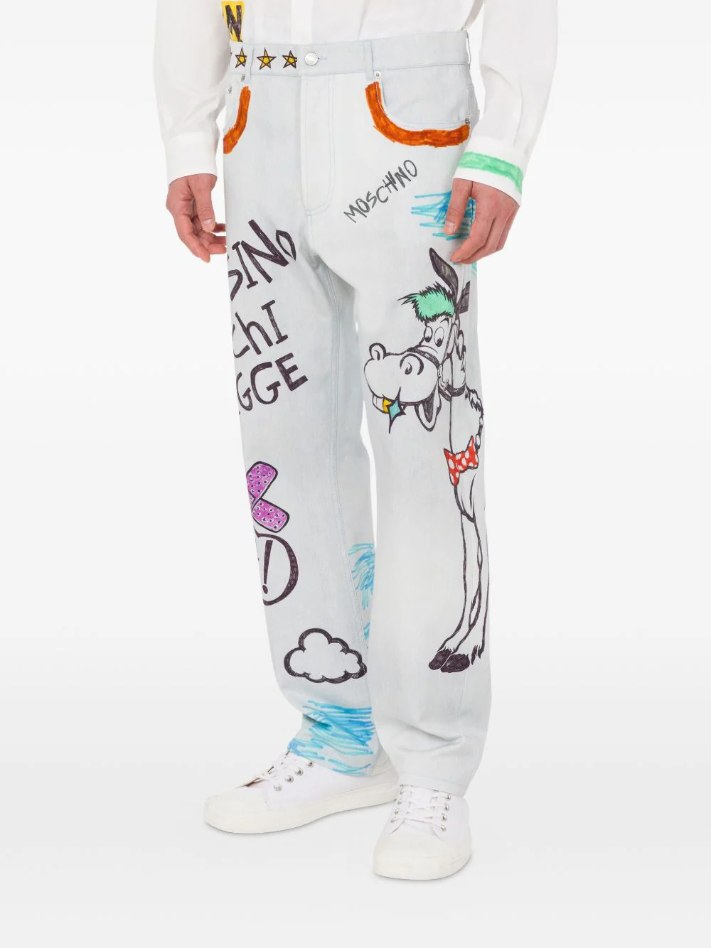 Cartoon-Print Cotton Trousers - Image 2