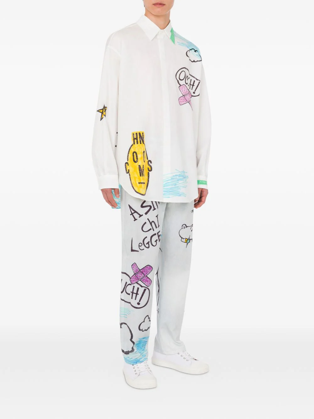 Cartoon-Print Cotton Trousers - Image 3