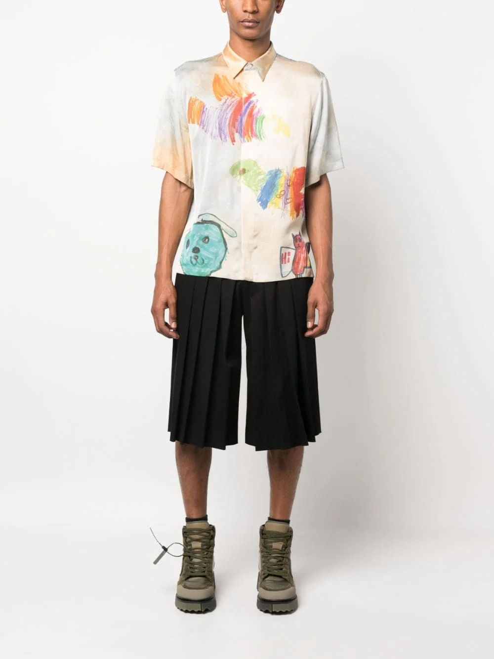 Cartoon-Print Short-Sleeved Shirt - Image 2