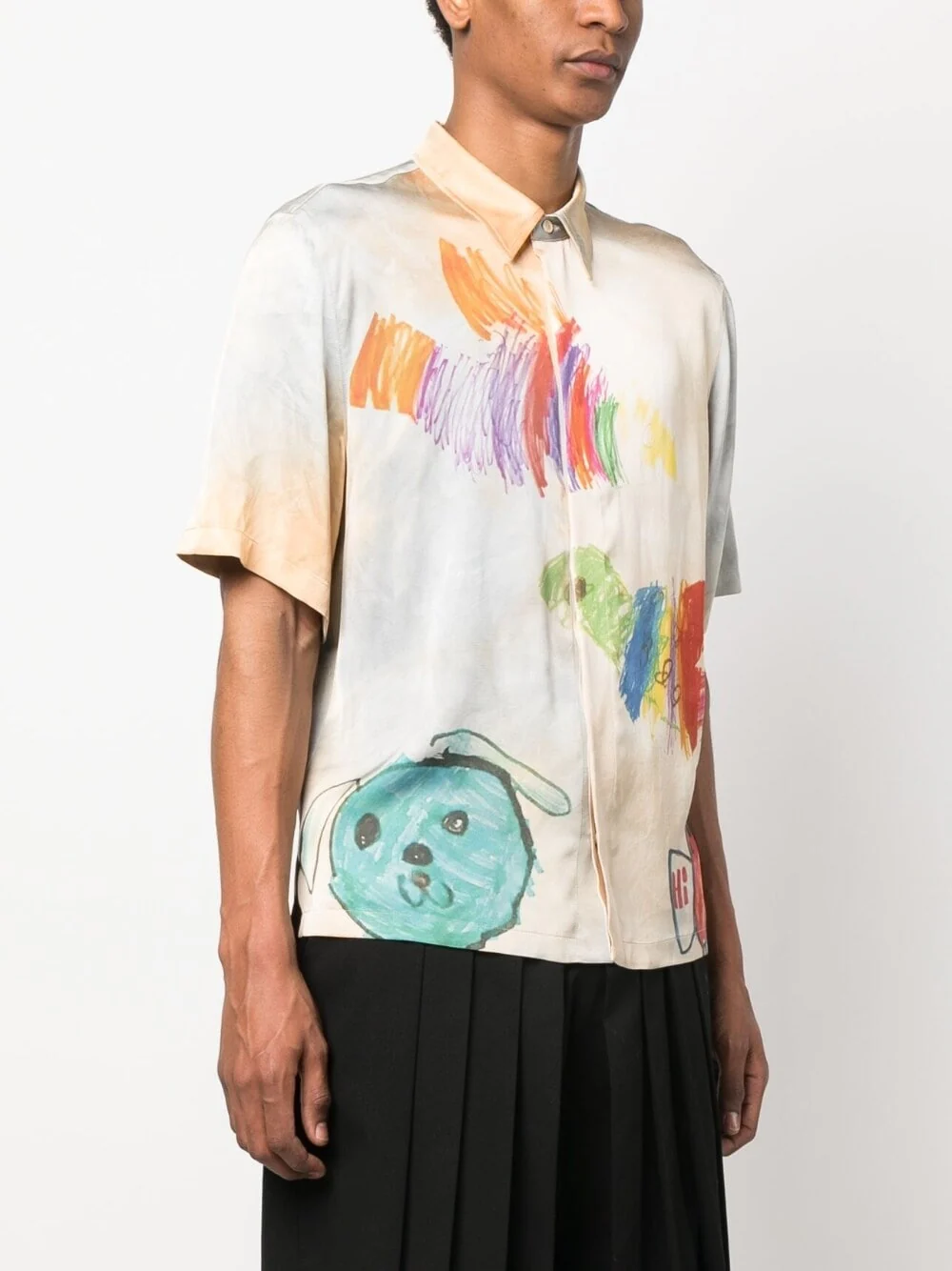 Cartoon-Print Short-Sleeved Shirt - Image 4