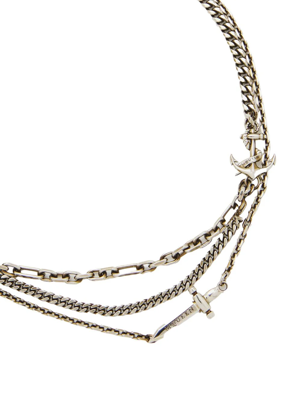 Chain-Link Flower Dagger Necklace - Image 2