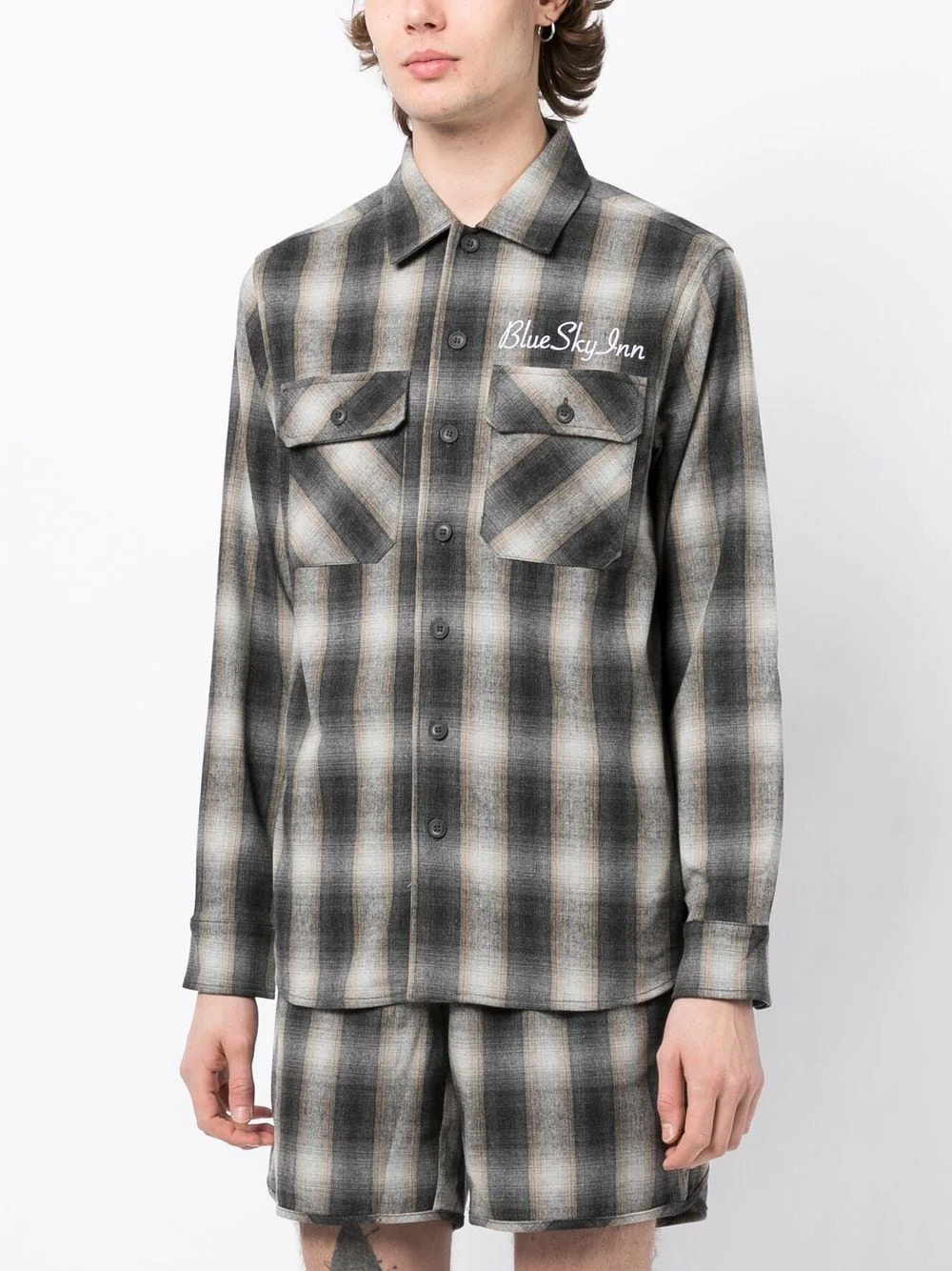 Check-Pattern Long-Sleeve Shirt - Image 3