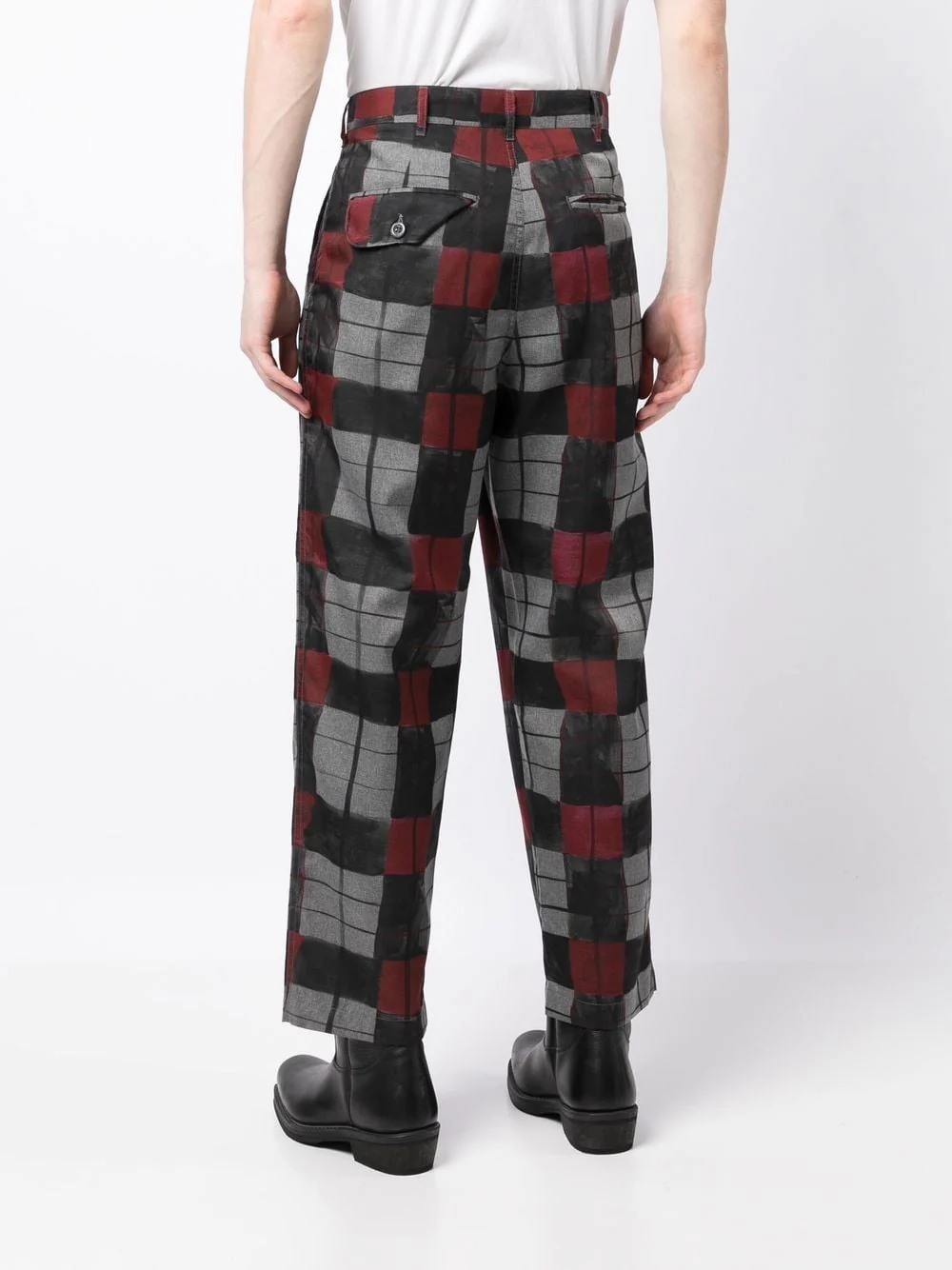 Check-Print Cropped Trousers - Image 3