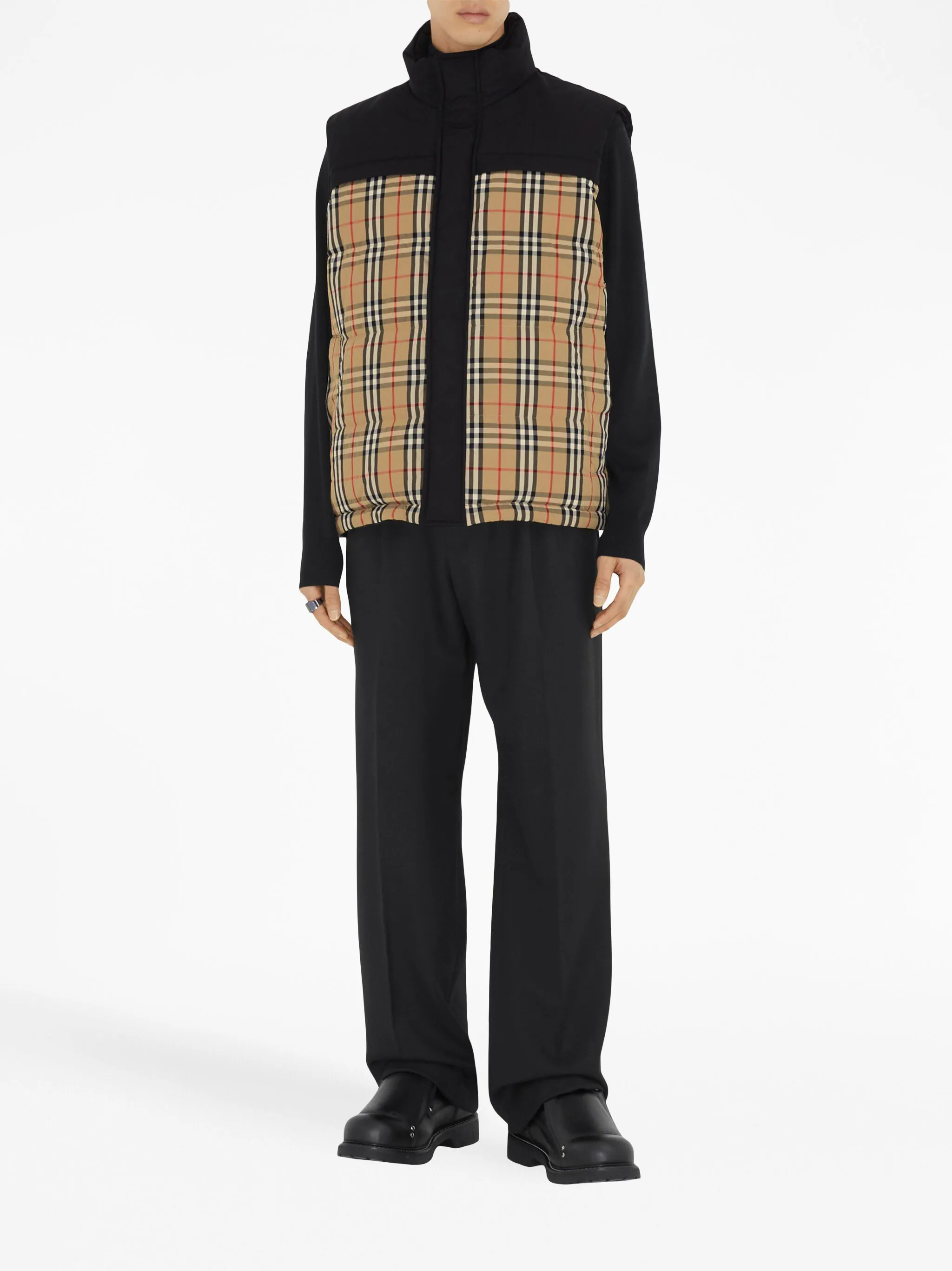 Check-Print Padded Gilet - Image 2