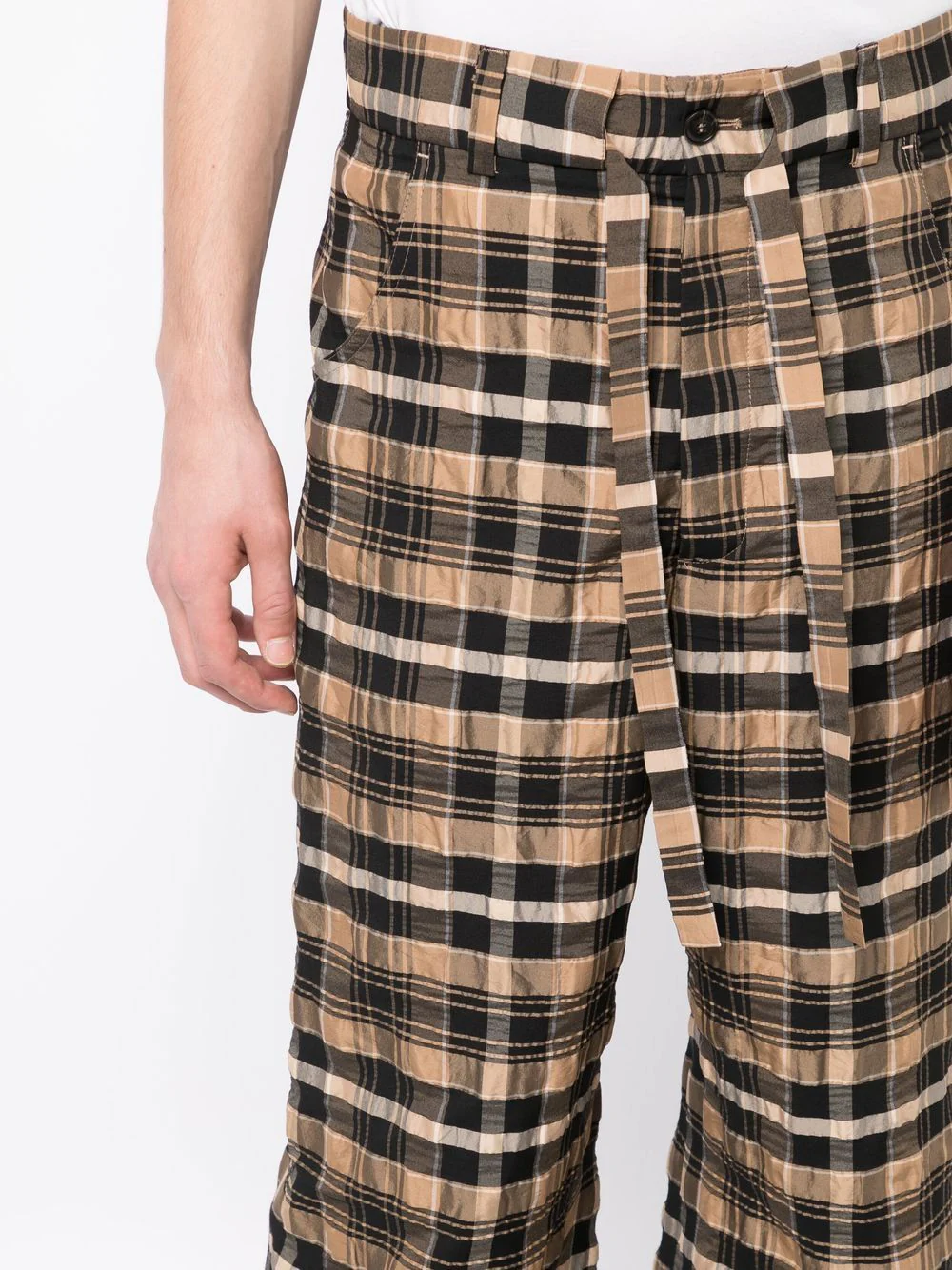 Check-Print Straight-Leg Trousers - Image 4