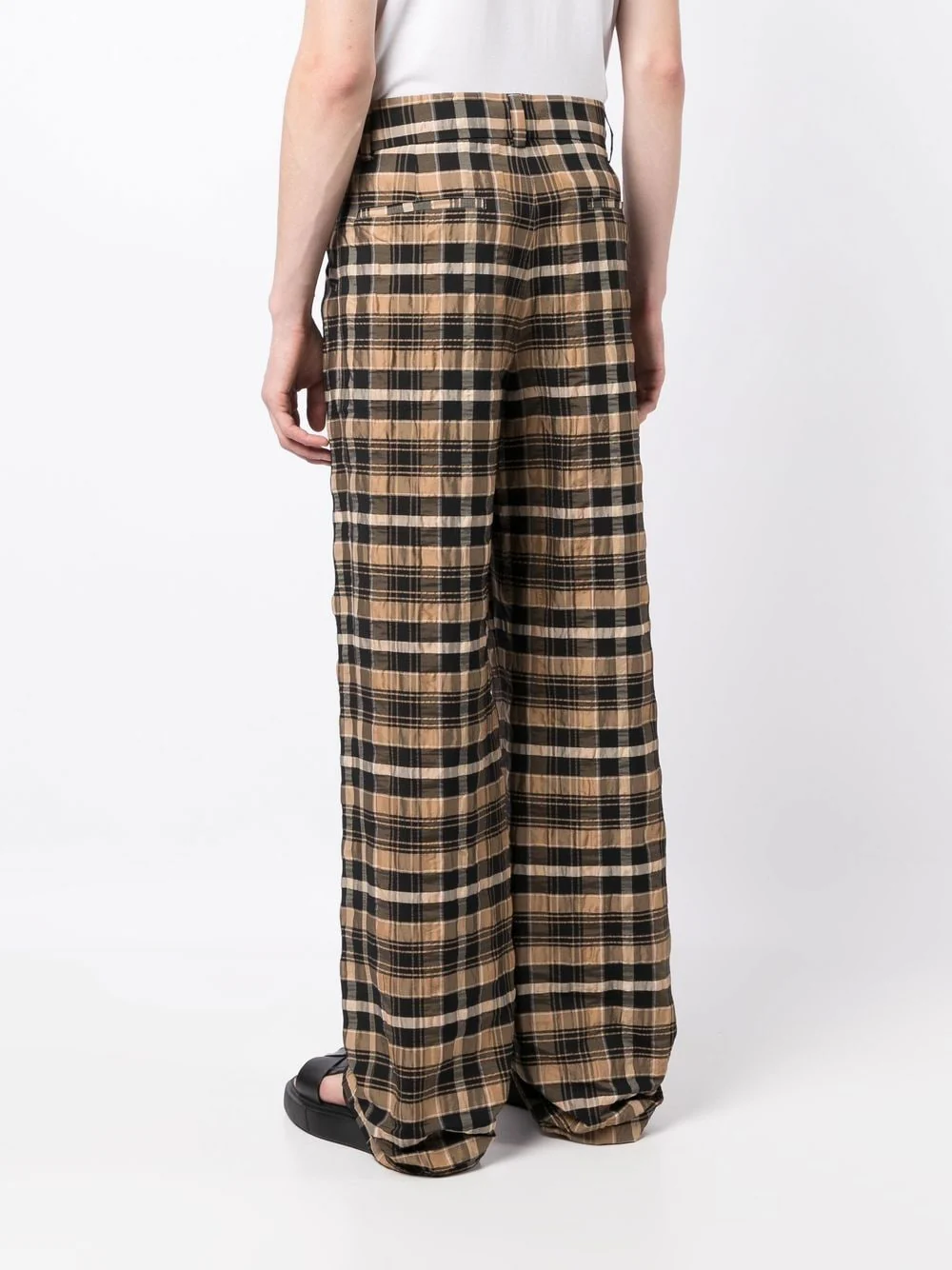 Check-Print Straight-Leg Trousers - Image 5