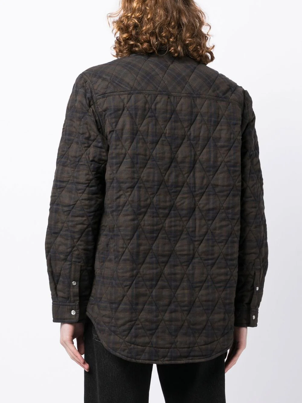 Check-Print Two-Pocket Shirt Jacket - Image 5