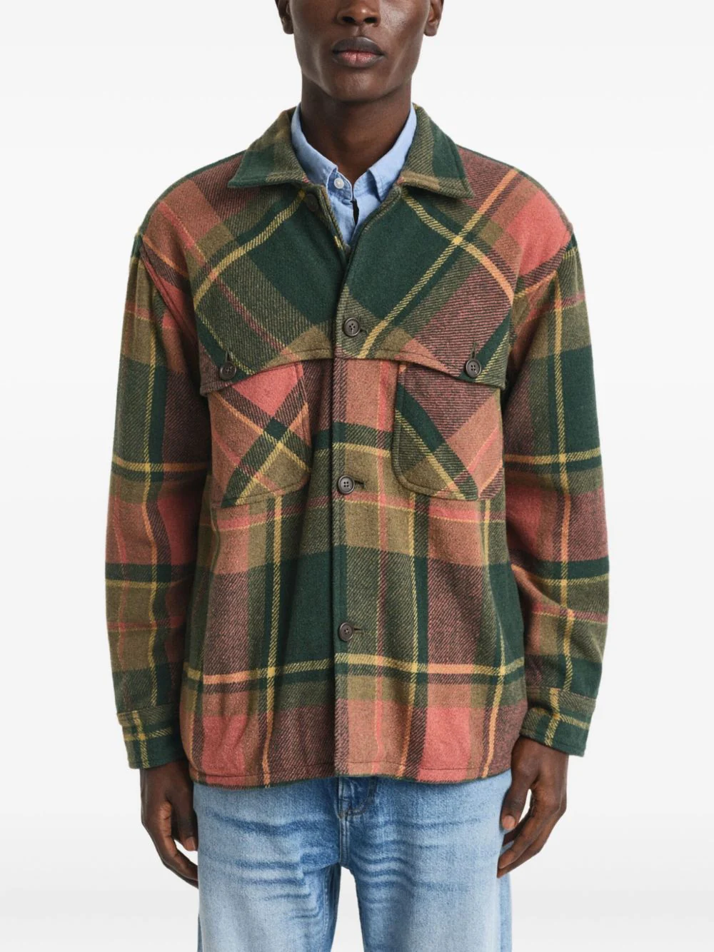 Checked Wool-Blend Shirt Jacket - Image 4