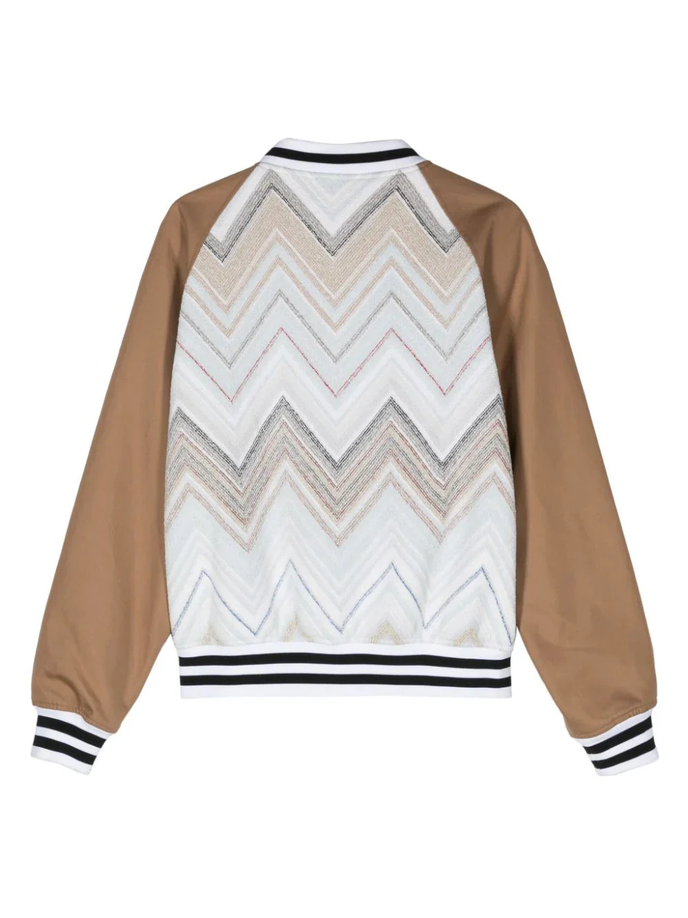 Chevron-Jacquard Towelly Bomber Jacket - Image 2