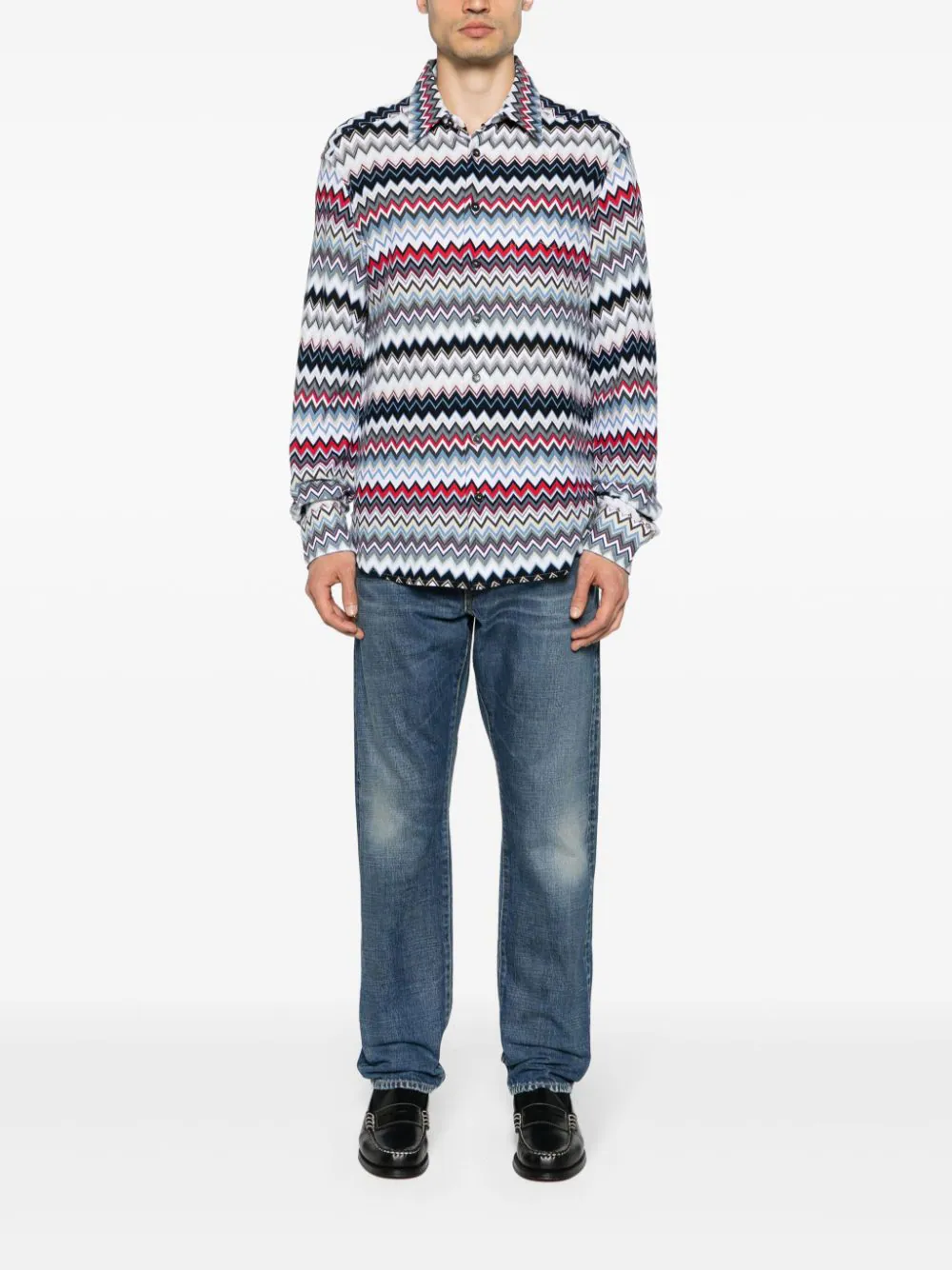 Chevron-Knit Cotton Shirt - Image 2