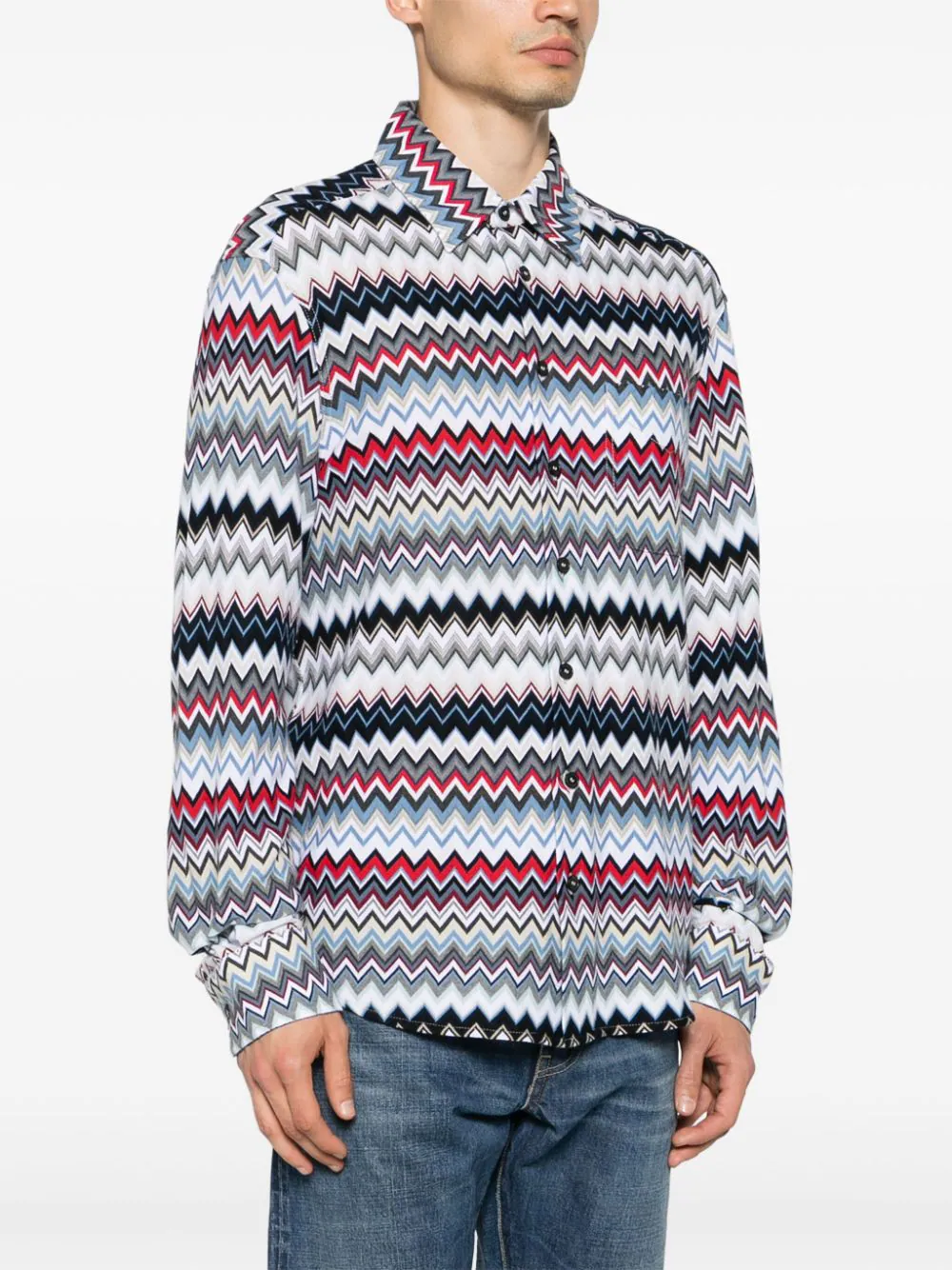 Chevron-Knit Cotton Shirt - Image 3