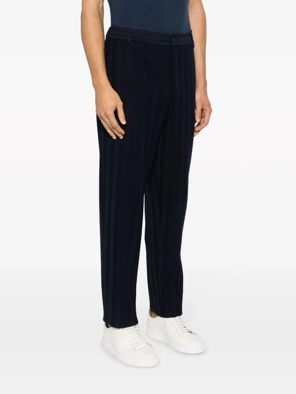 Chevron-Knit Straight-Leg Trousers - Image 3