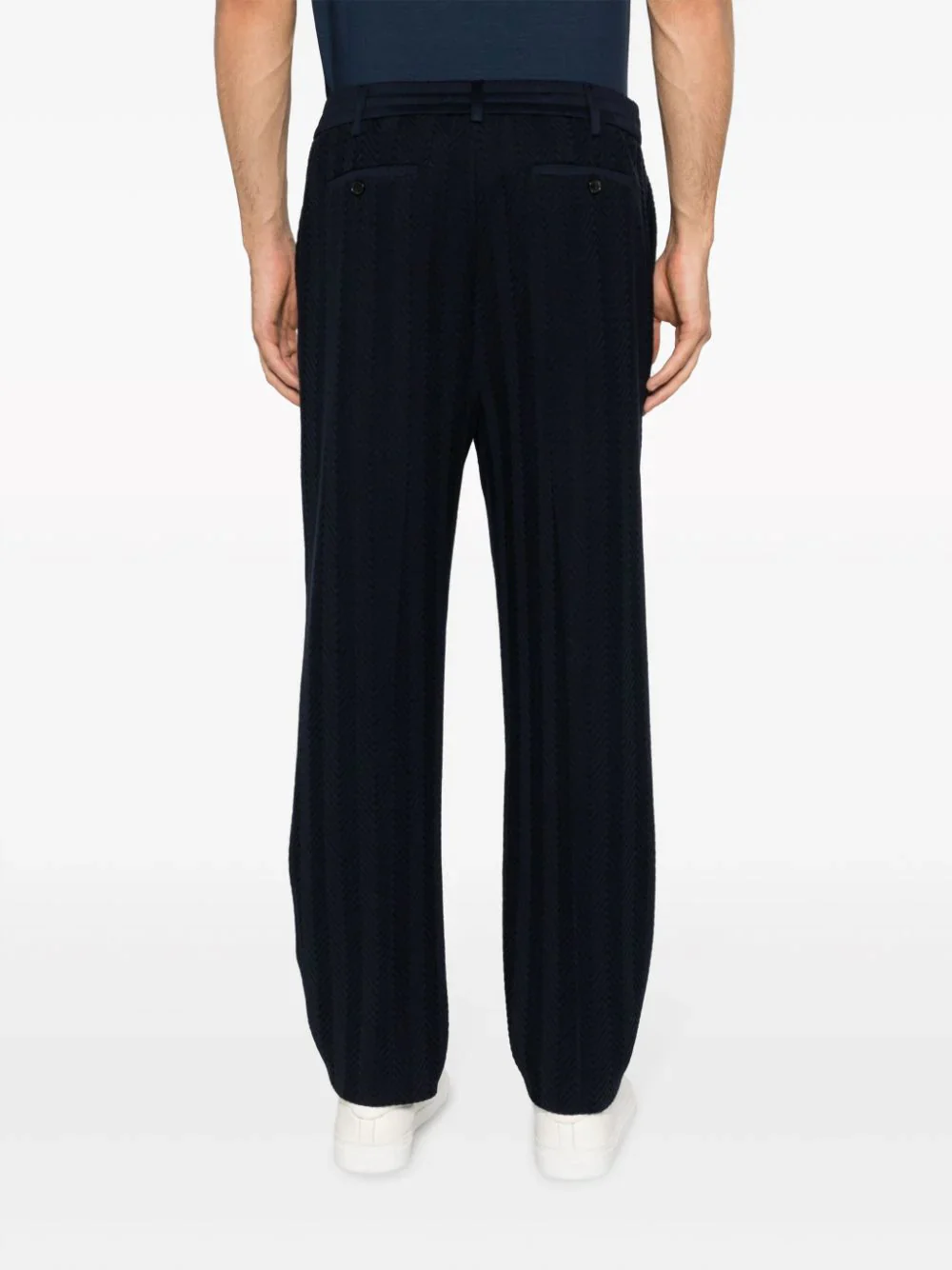 Chevron-Knit Straight-Leg Trousers - Image 4
