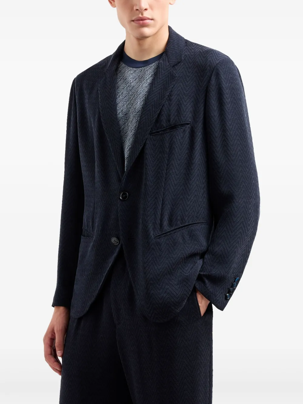 Chevron-Pattern Blazer - Image 3