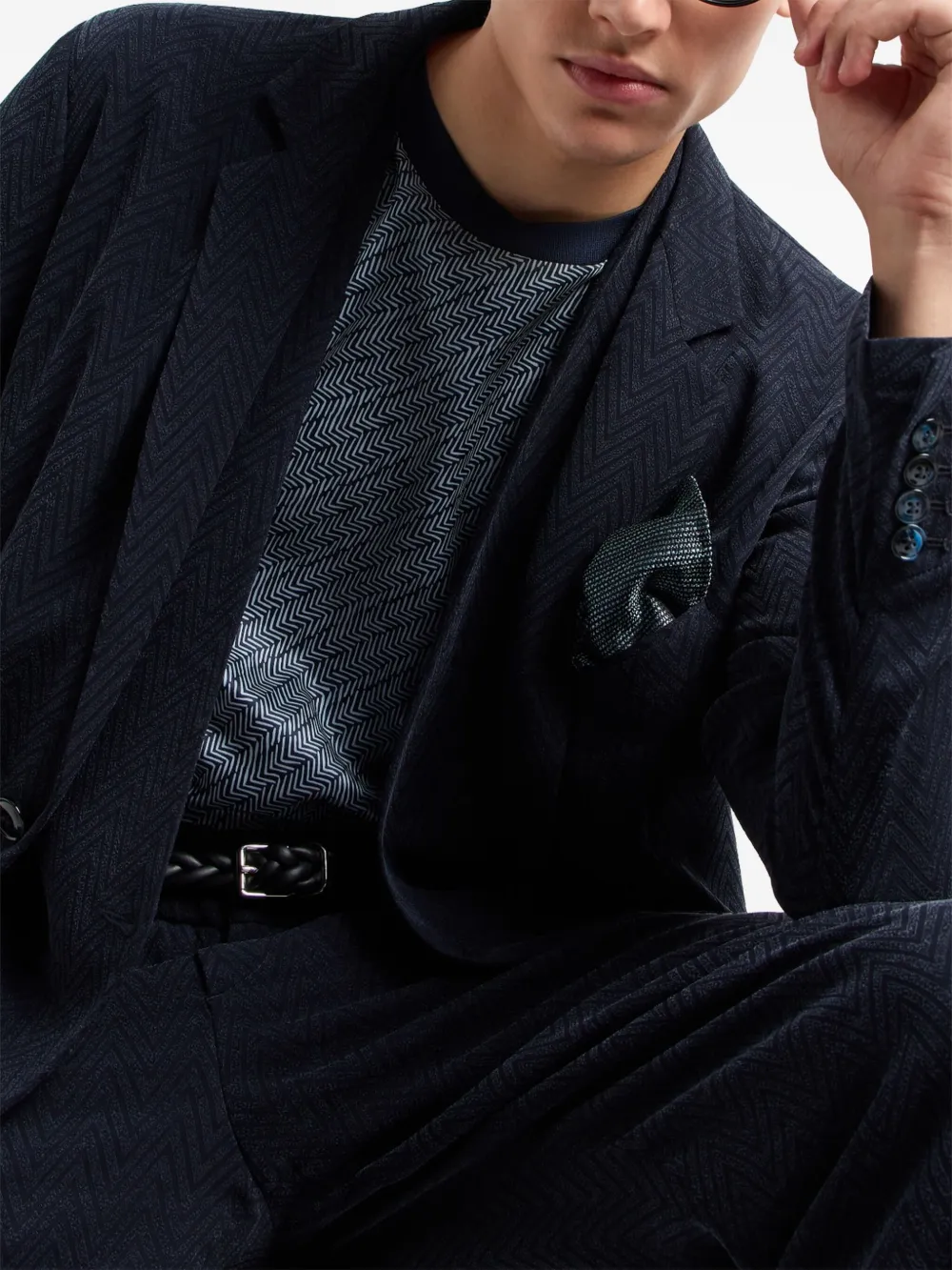 Chevron-Pattern Blazer - Image 6