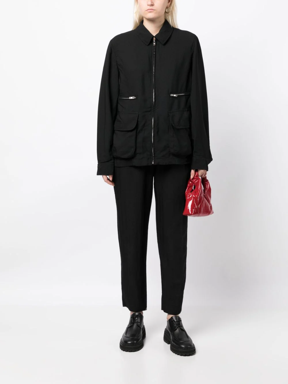 Chevron-Pattern Tapered Trousers - Image 5