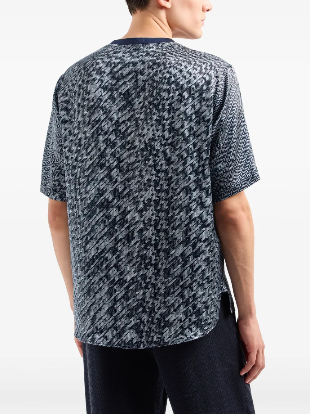 Chevron-Print Silk T-Shirt - Image 3