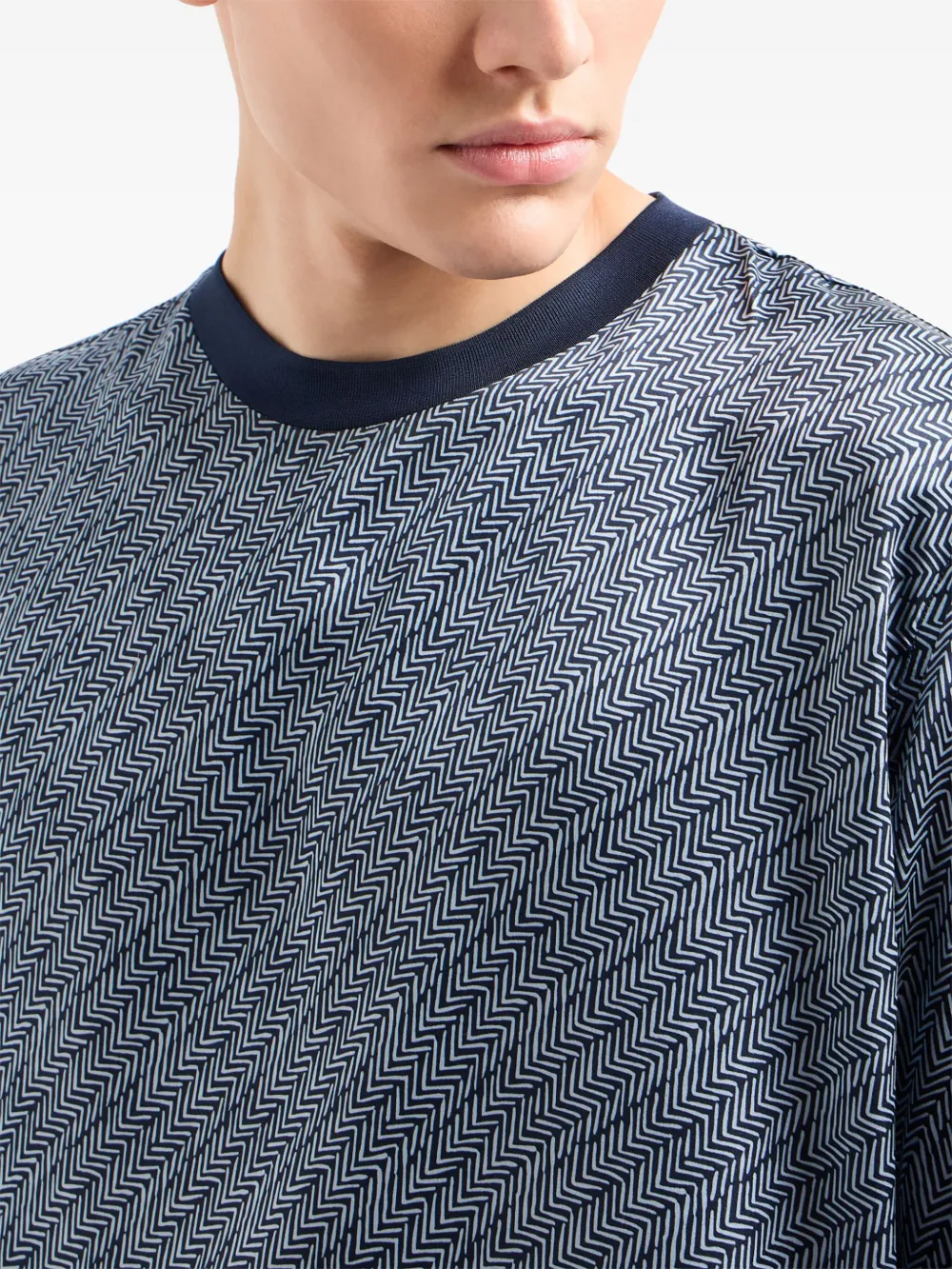 Chevron-Print Silk T-Shirt - Image 4