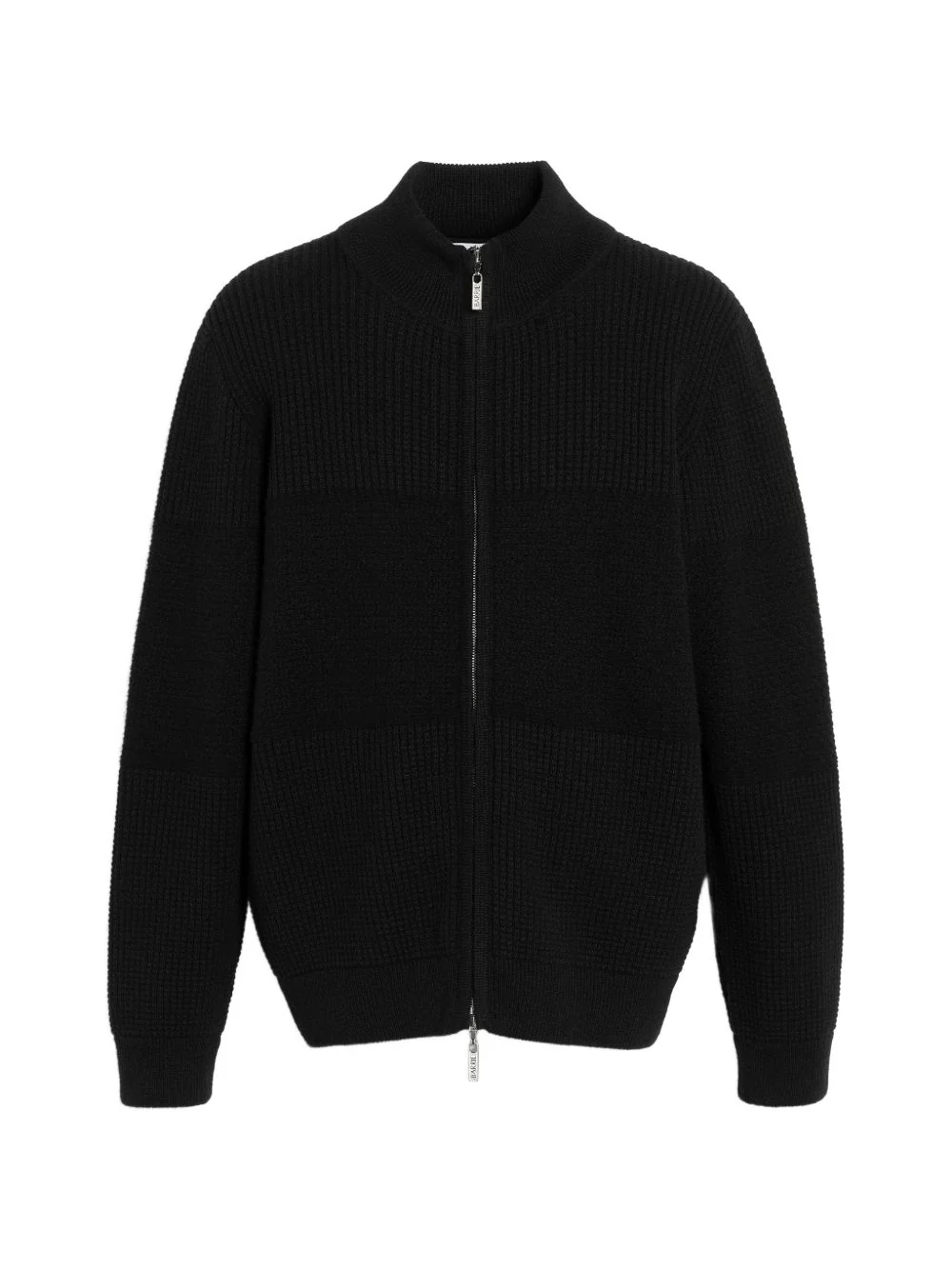 Chunky Waffle-Effect Zip Cardigan