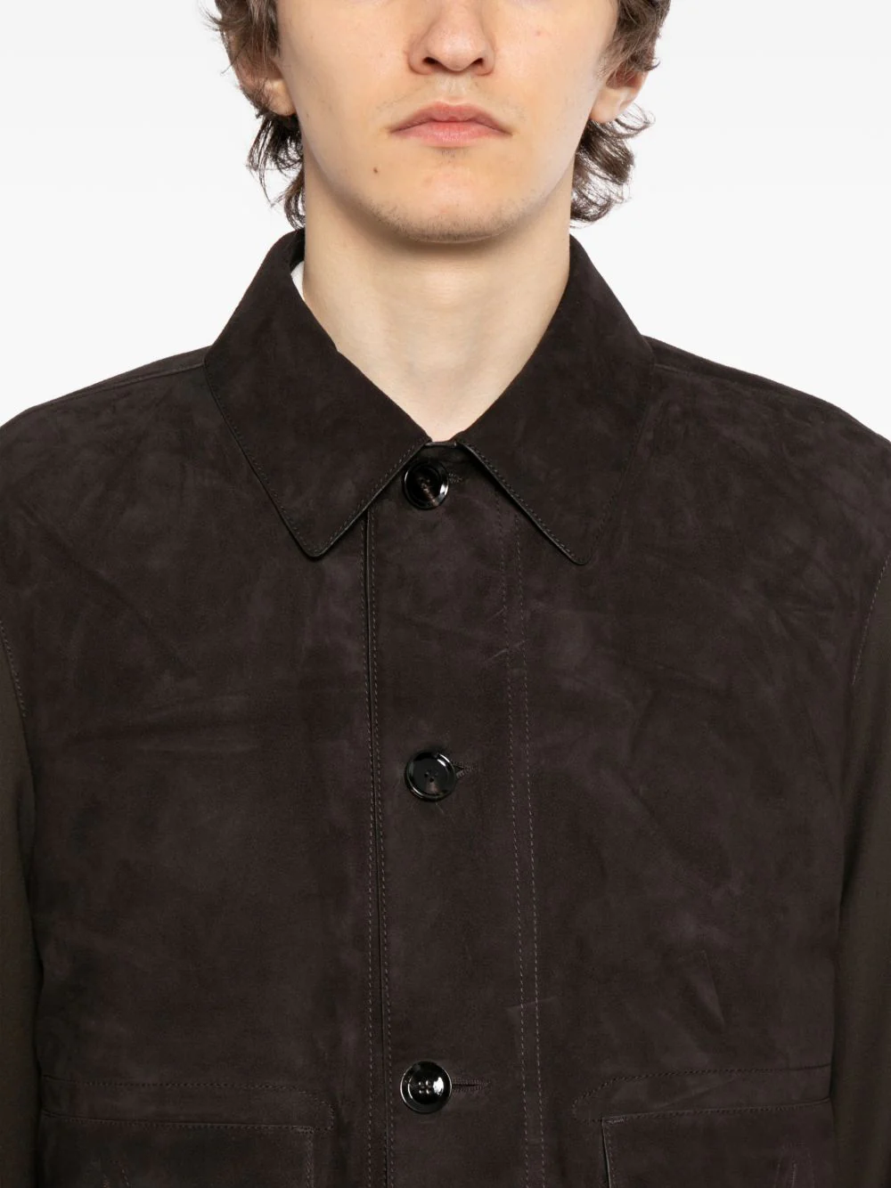 Collared Leather Jacket - Image 3