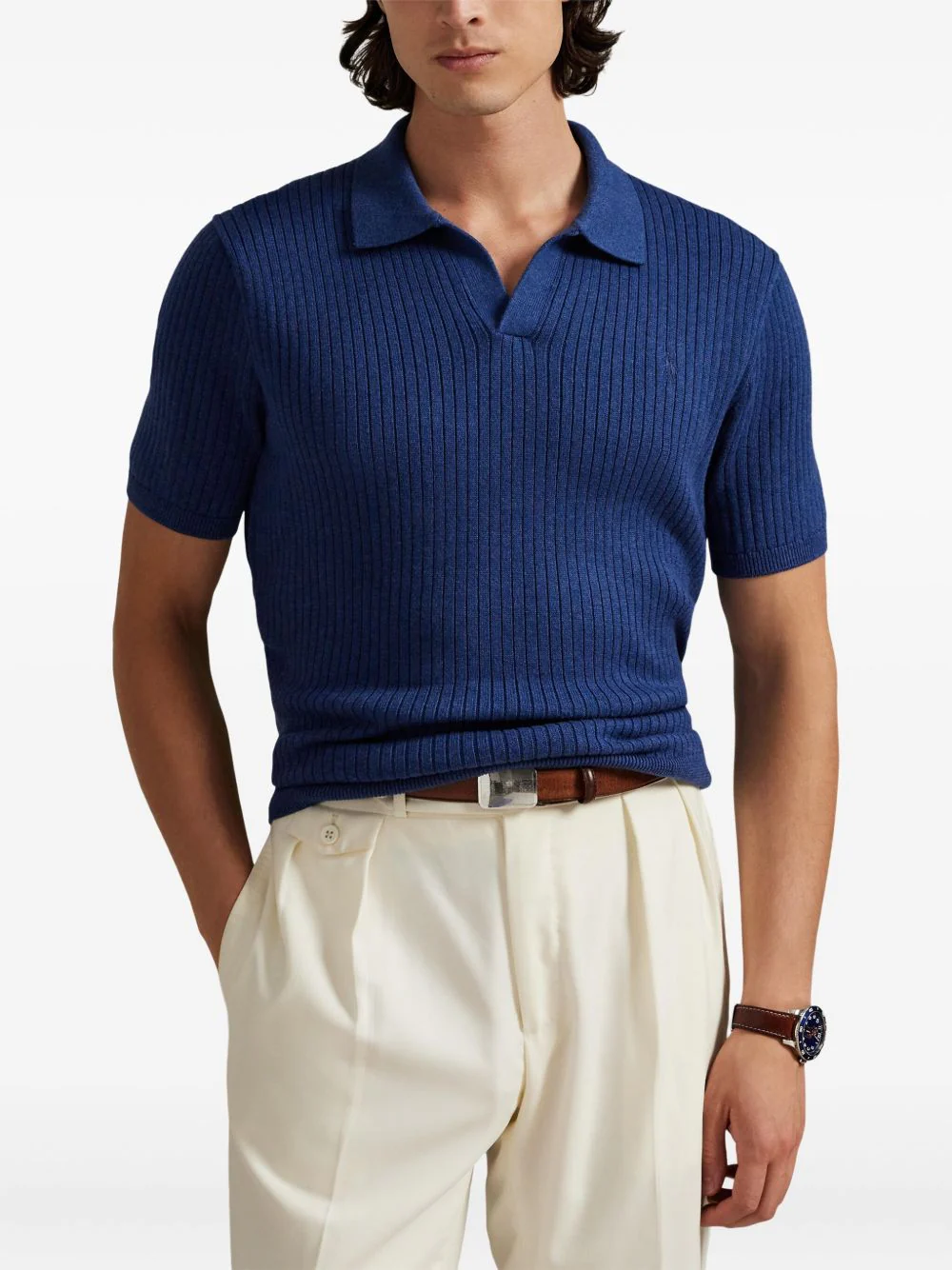 Collared Ribbed T-Shirt - Image 2