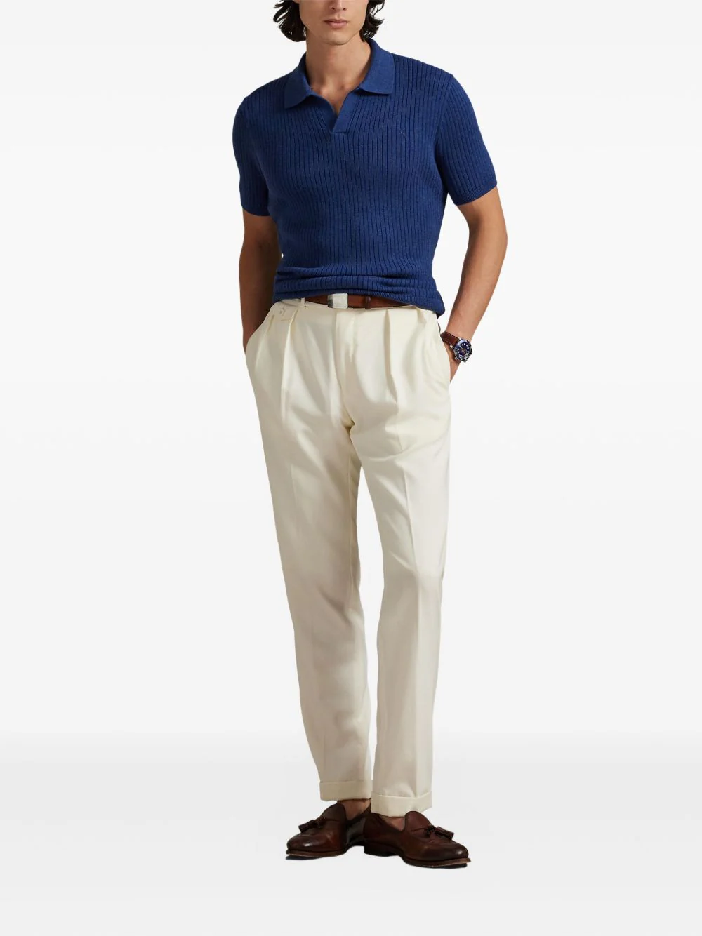 Collared Ribbed T-Shirt - Image 4
