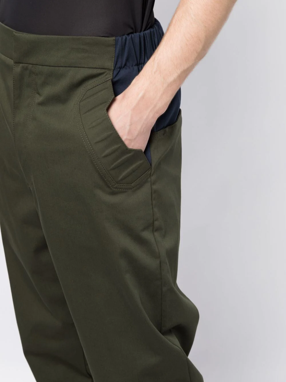 Colour-Block-Detail Tapered Trousers - Image 3