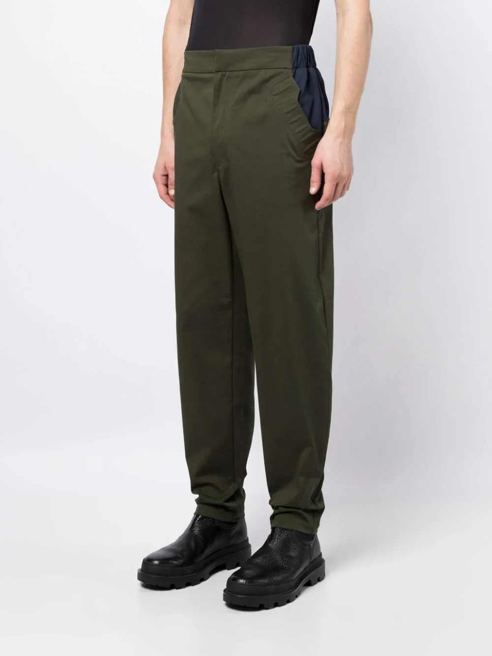 Colour-Block-Detail Tapered Trousers - Image 4
