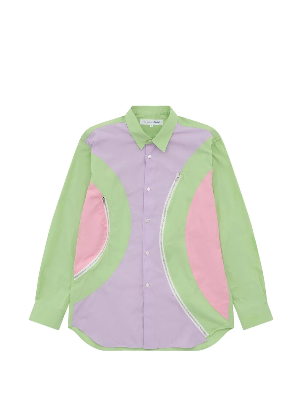 Colour-Block Zip-Detail Shirt