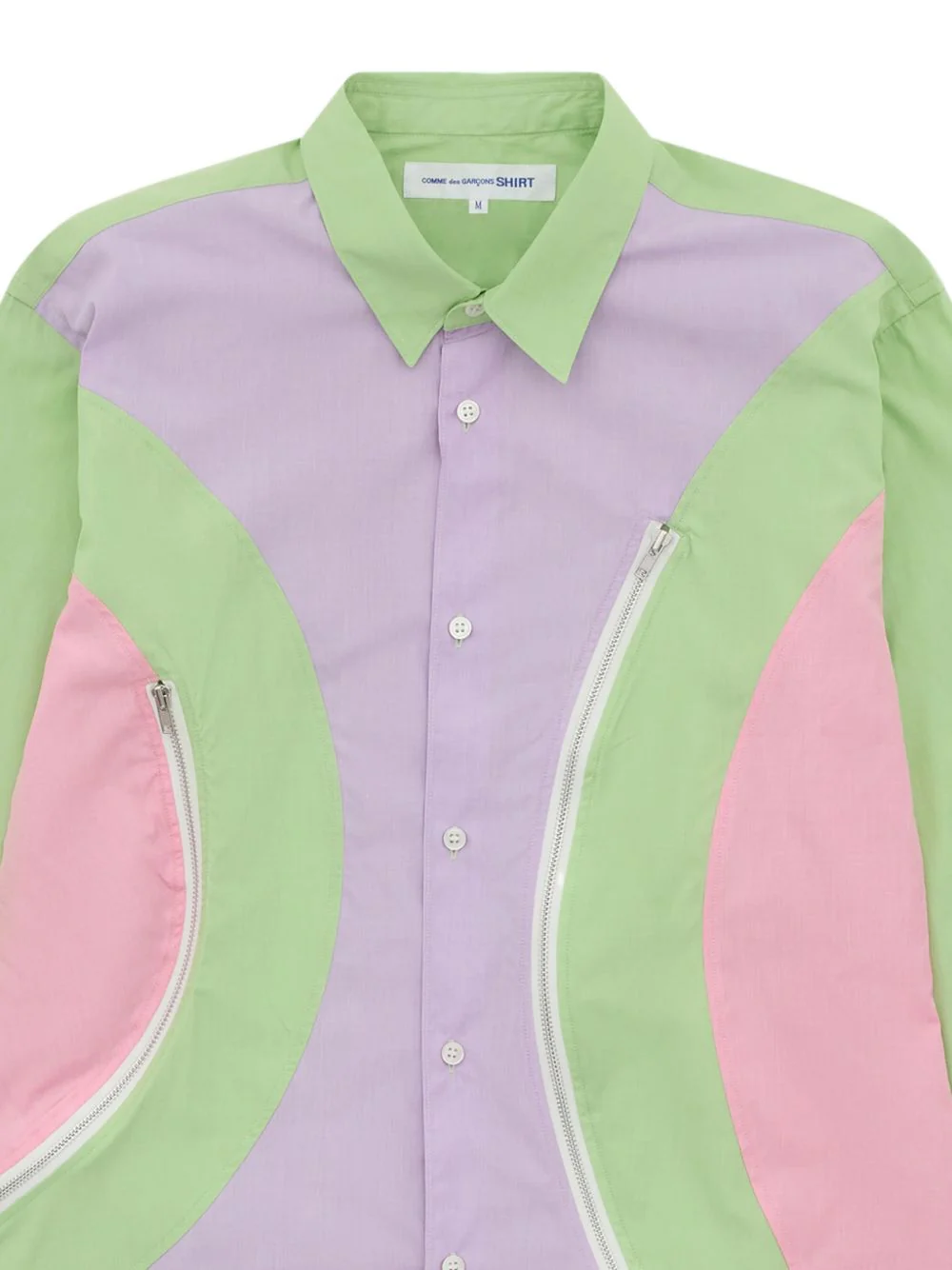 Colour-Block Zip-Detail Shirt - Image 2