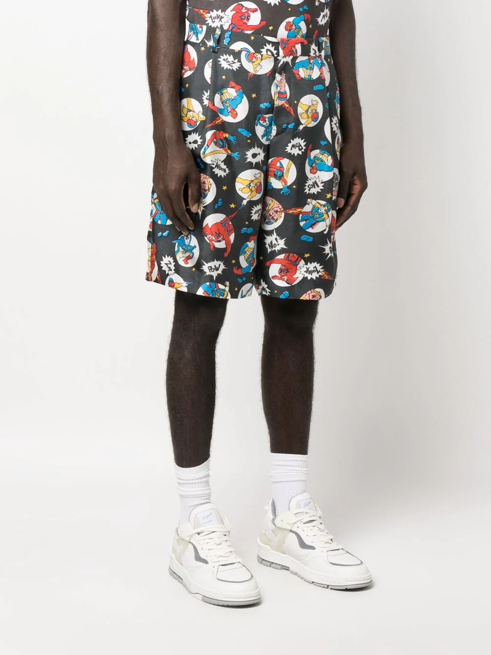Comic-Print Silk Shorts - Image 3
