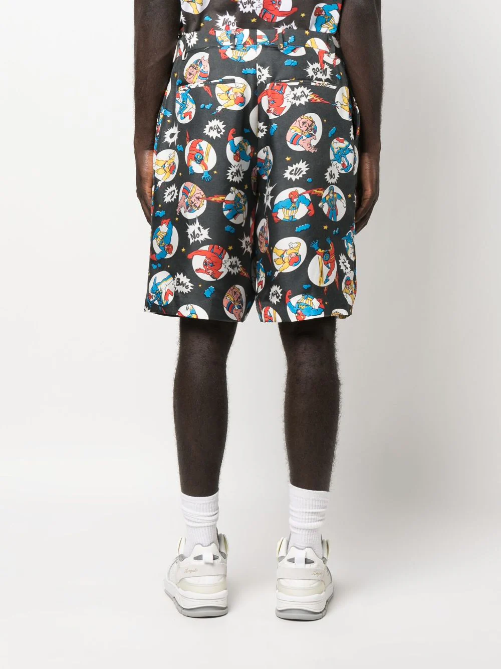 Comic-Print Silk Shorts - Image 5