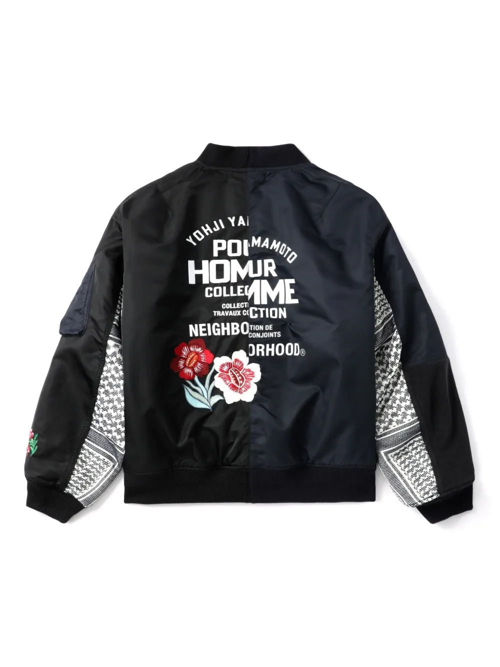 X Neighborhood Contrast-Sleeve Bomber Jacket - Image 6