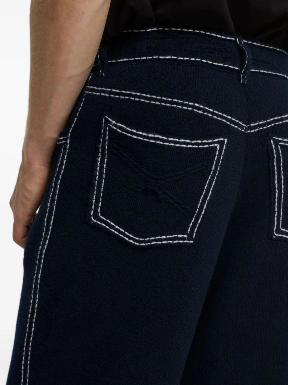 Contrast-Stitch Wool Trousers - Image 3