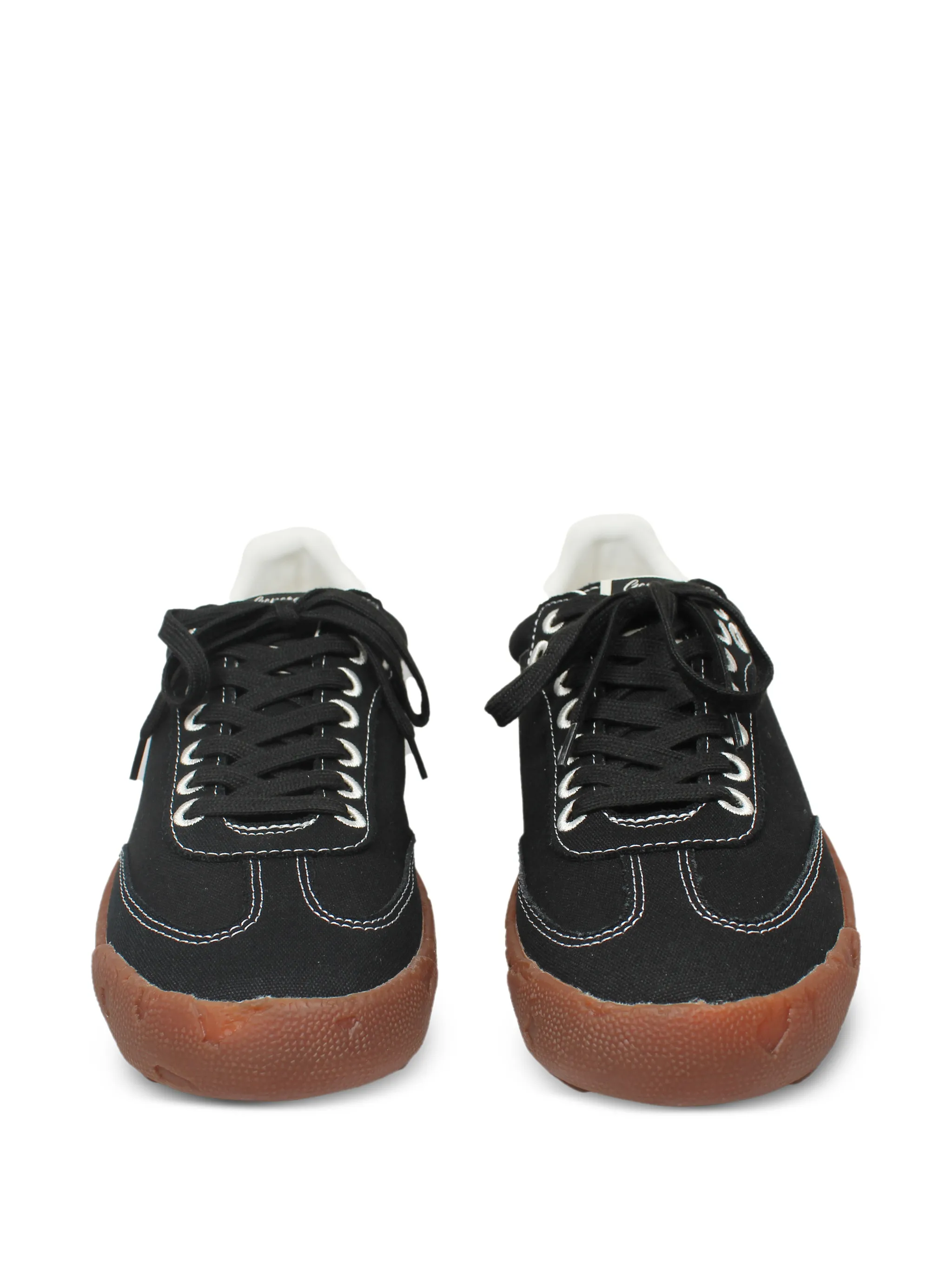 Contrast-Stitching Leather Sneakers - Image 3