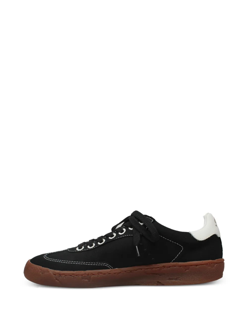 Contrast-Stitching Leather Sneakers - Image 4