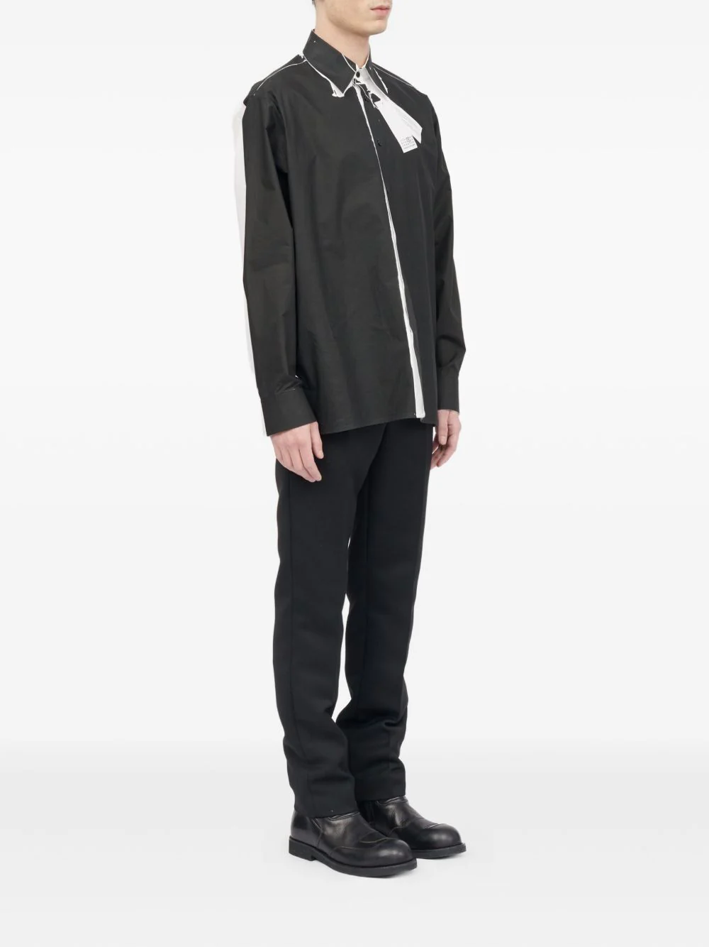 Contrast-Stitching Shirt - Image 4