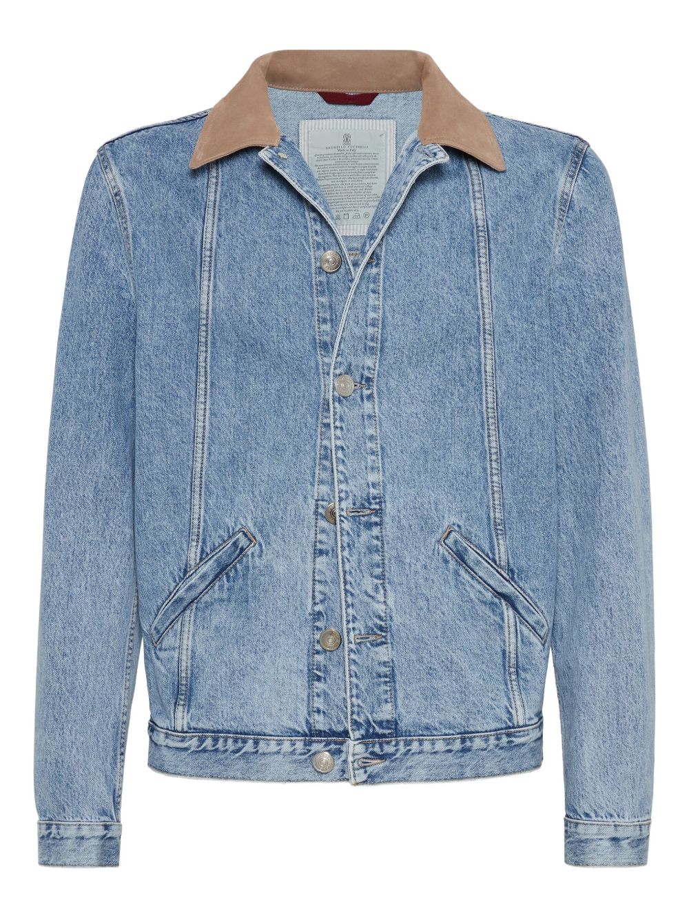 Contrasting-Collar Denim Jacket