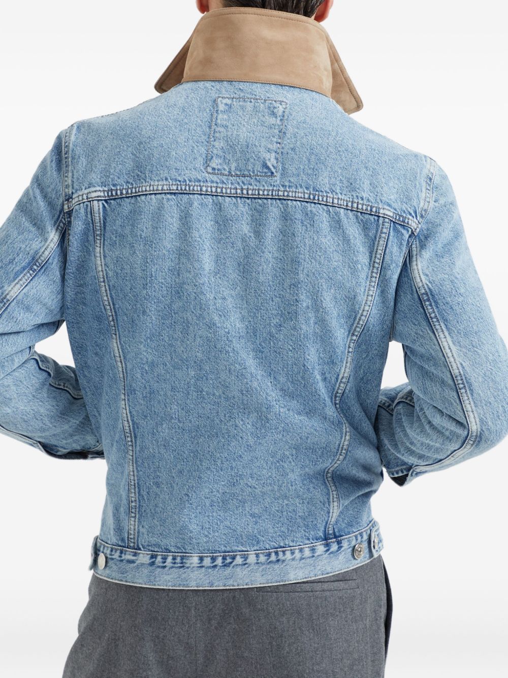 Contrasting-Collar Denim Jacket - Image 5