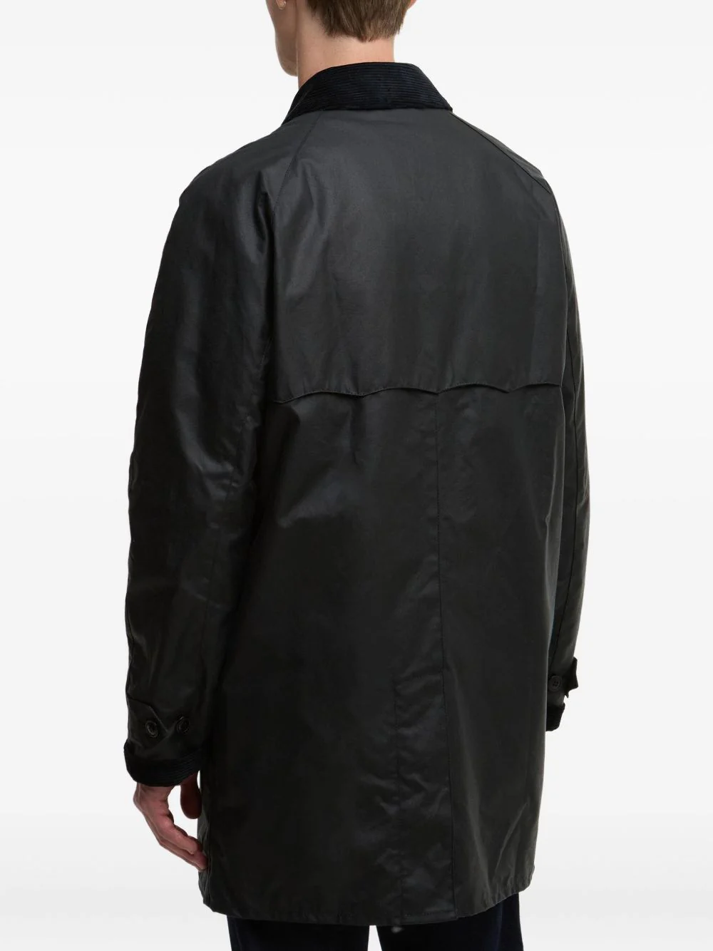 Corduroy-Collar Cotton Single-Breasted Coat - Image 4