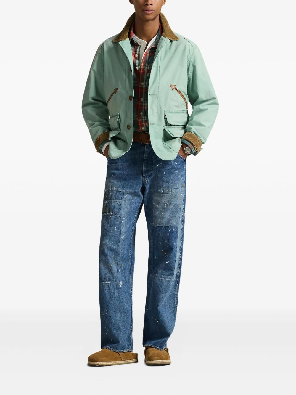 Corduroy-Collar Military Jacket - Image 3