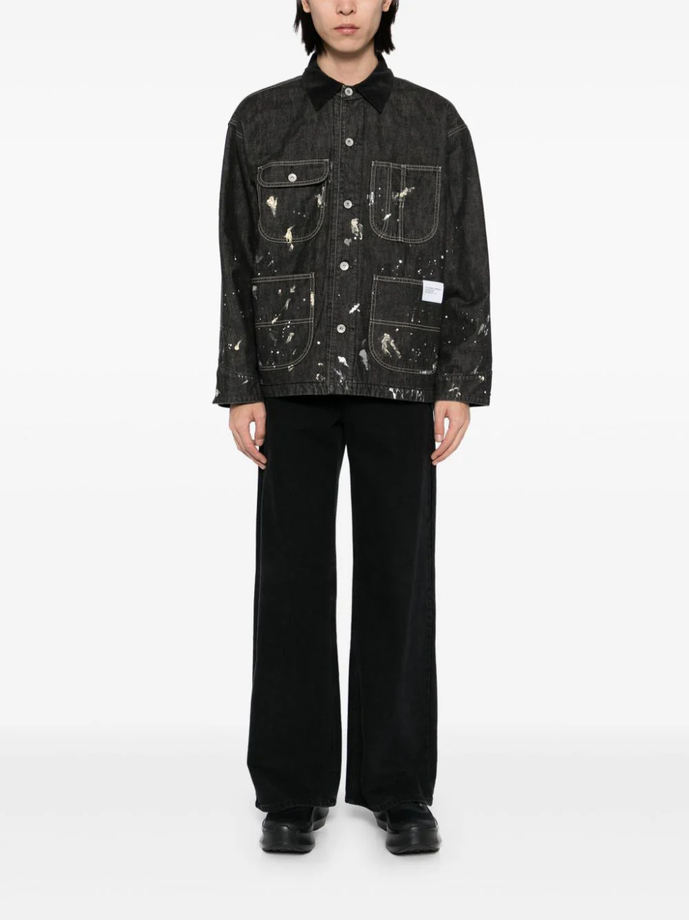 Corduroy-Collar Washed-Coverall Jacket - Image 2