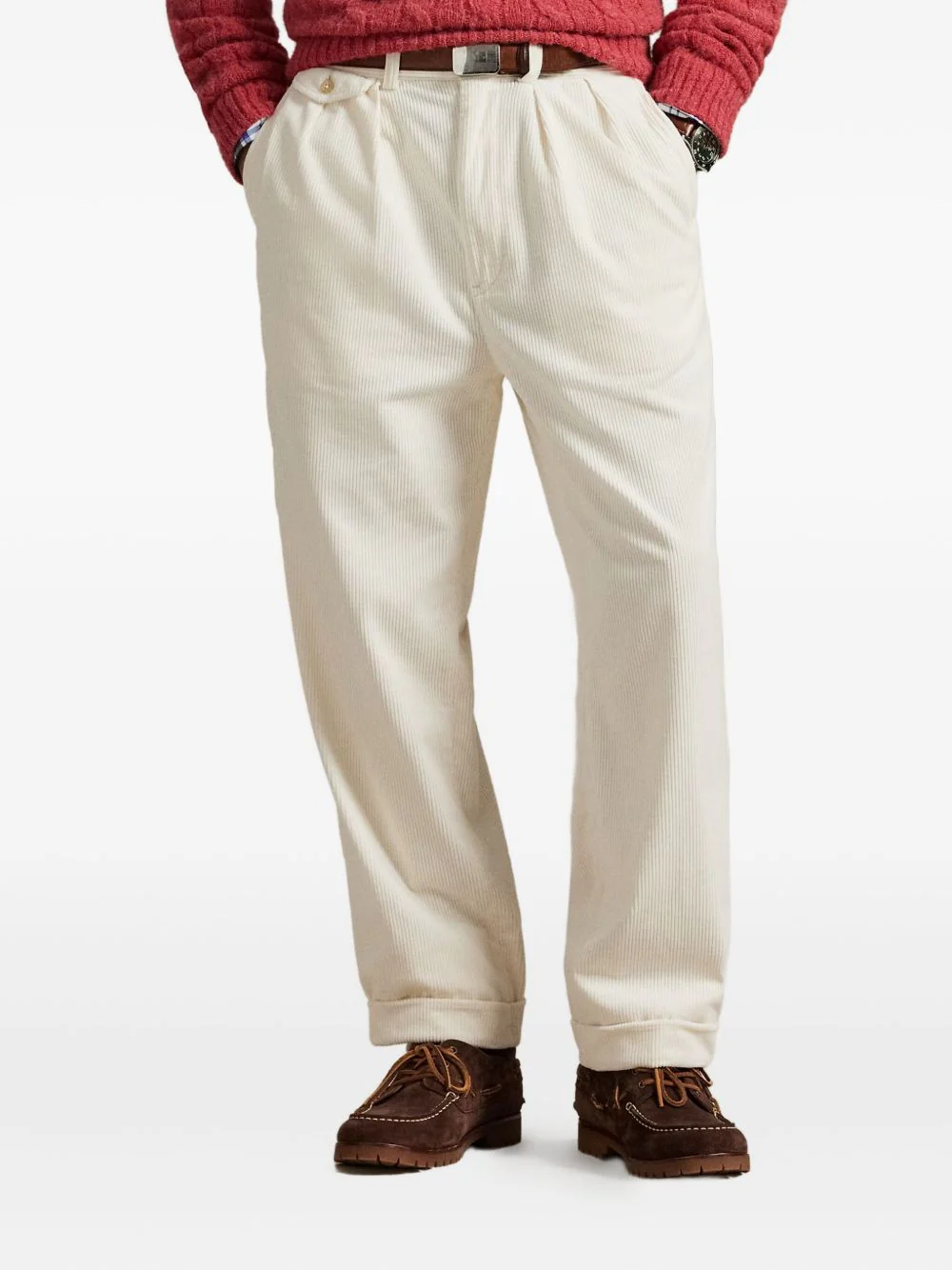Corduroy Pleated Trousers - Image 2
