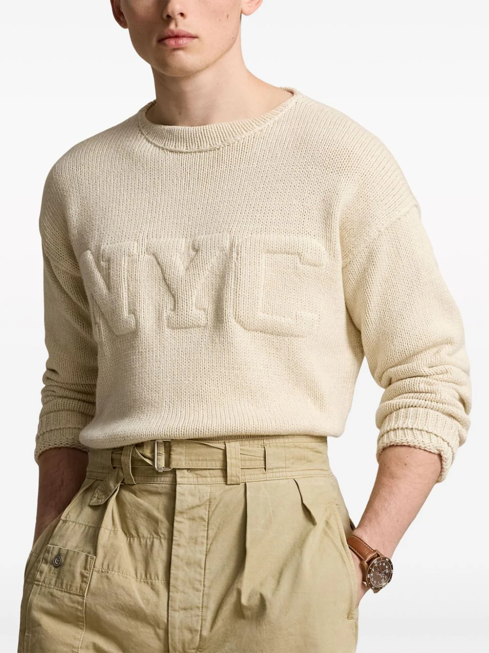 Cotton-Blend Long Sleeved Pullover - Image 3