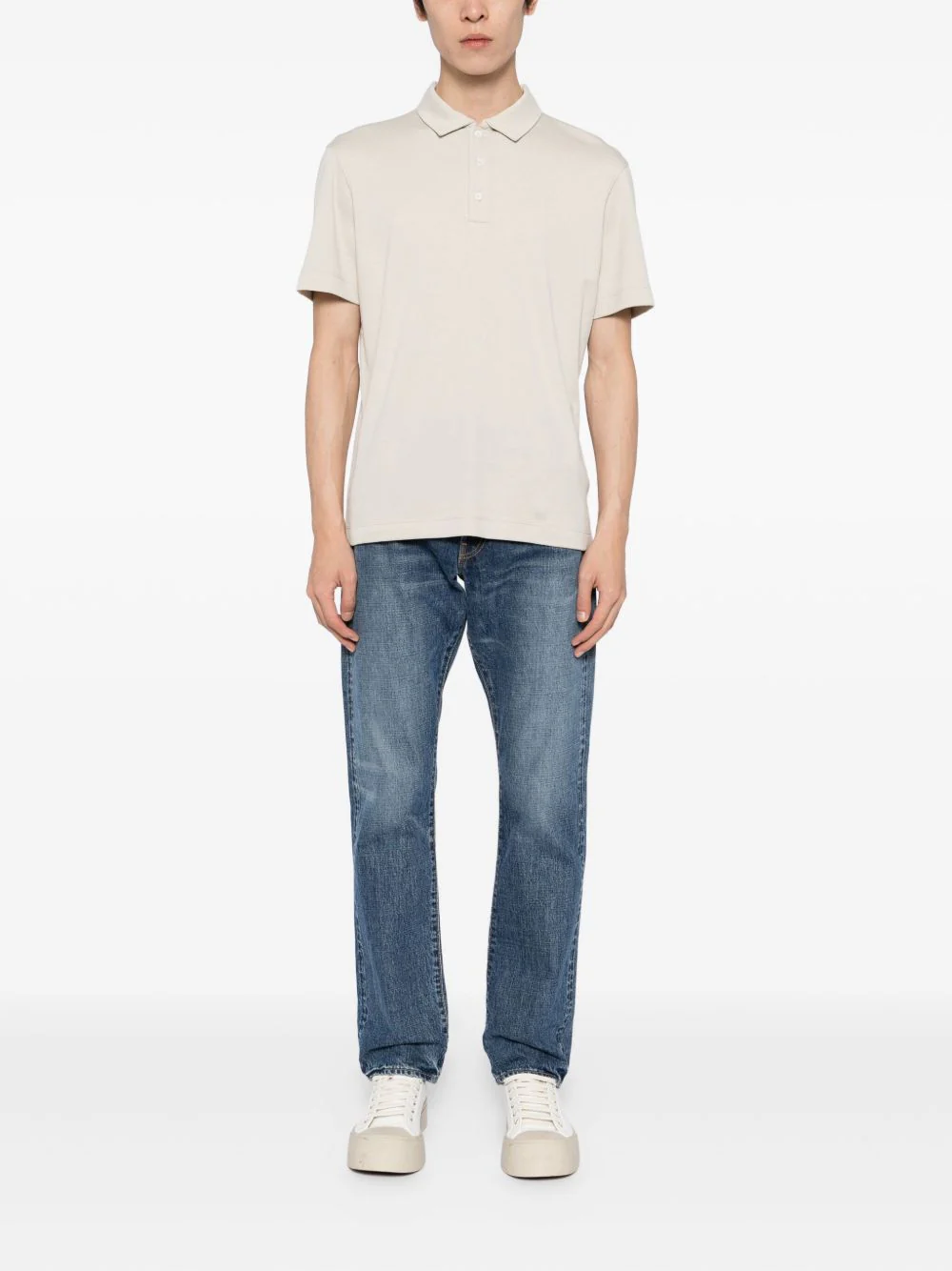 Cotton-Blended Polo Shirt - Image 3