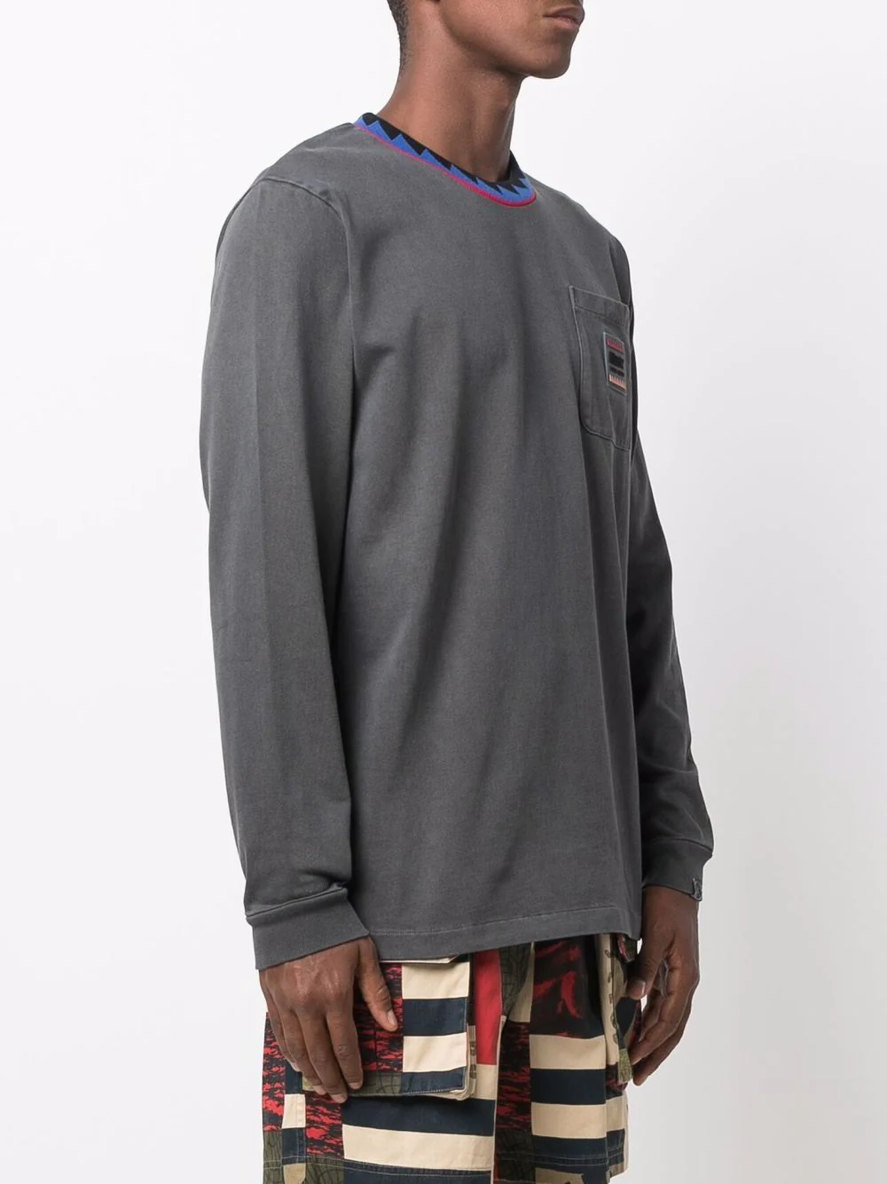 Cotton Contrasting-Collar Sweatshirt - Image 3